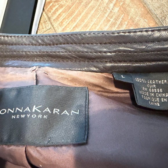 Donna Karan Men's Brown Soft Leather Bomber Jacket, Size L - Picture 4 of 5